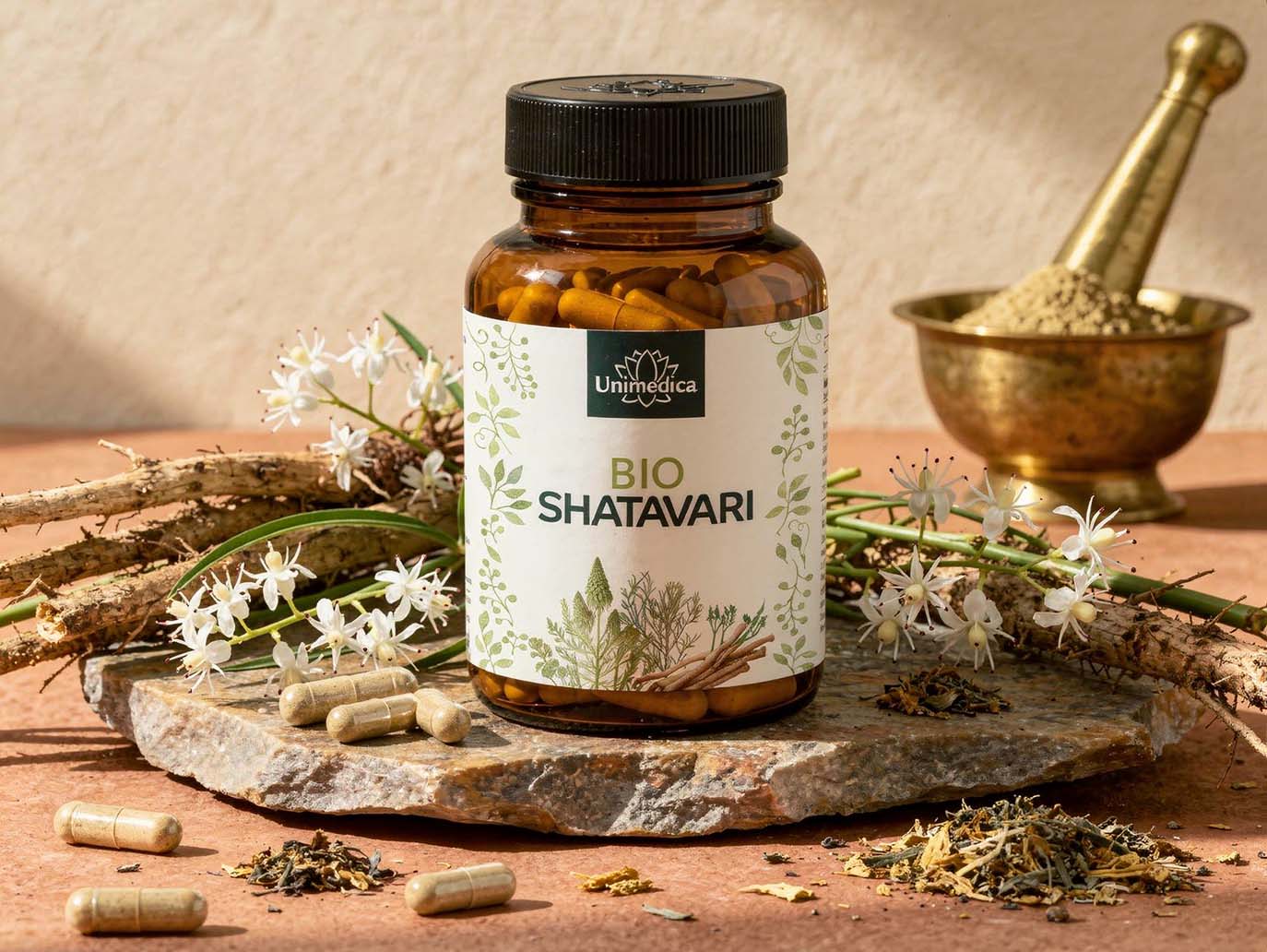 Organic Shatavari - 1500 mg per daily dose (3 capsules) - 180 capsules - from Unimedica